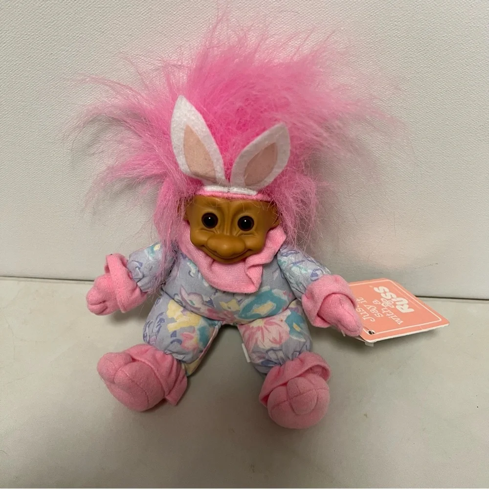 Russ Luv-Pet Pink Troll Doll with Bunny Ears 6” with Tags